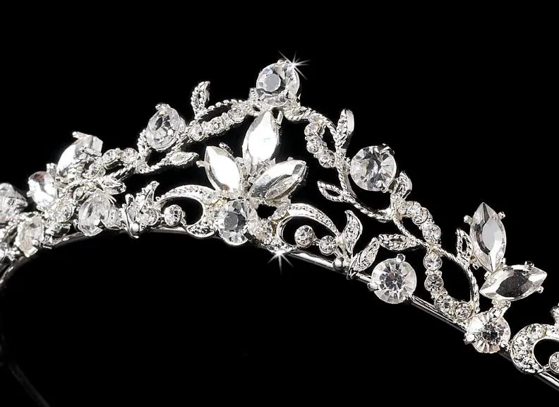 Gorgeous Dainty Crystal Swirl Bridal Tiara Crown