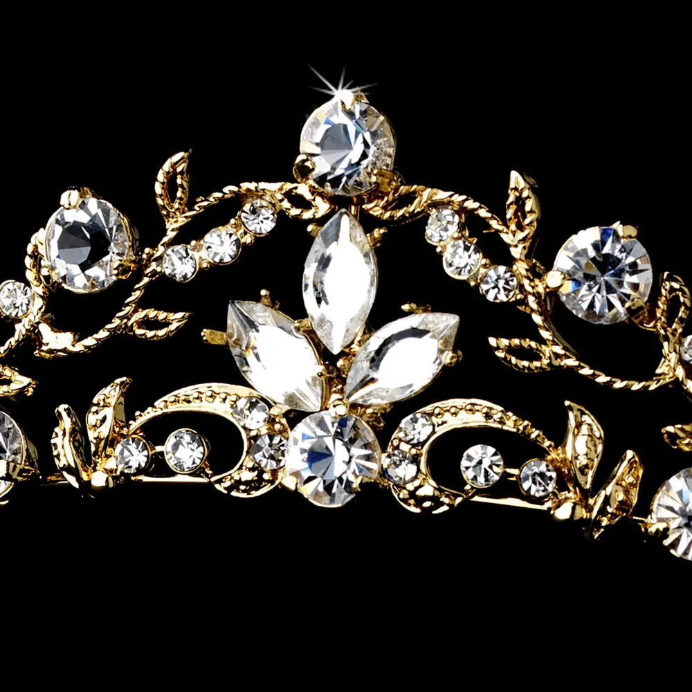 Gorgeous Dainty Crystal Swirl Bridal Tiara Crown