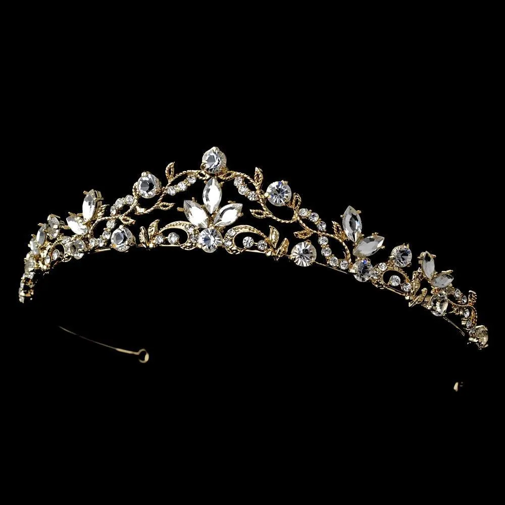 Gorgeous Dainty Crystal Swirl Bridal Tiara Crown