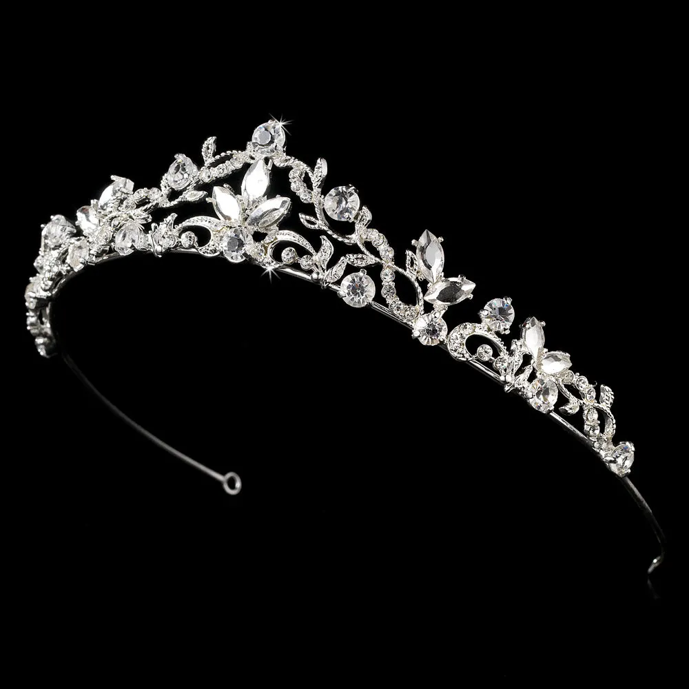 Gorgeous Dainty Crystal Swirl Bridal Tiara Crown