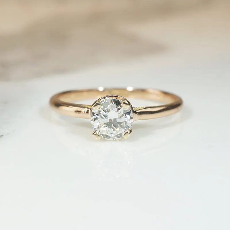 Graceful .63ct Old European Cut Diamond Solitaire Ring