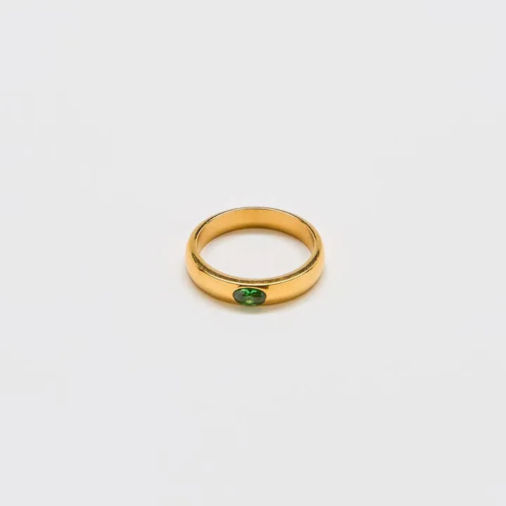 Green Pave Ring
