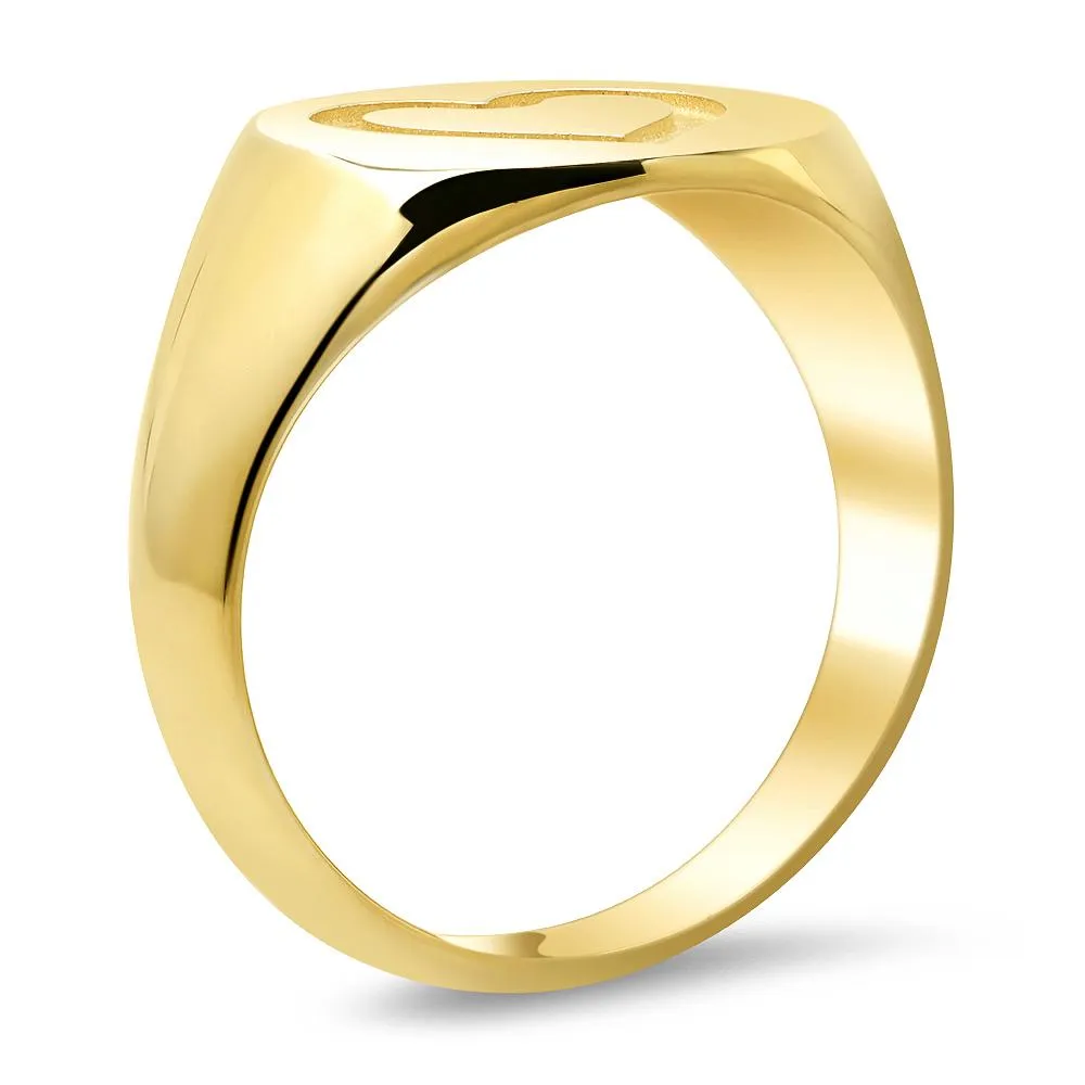 Heart Signet Ring for Men