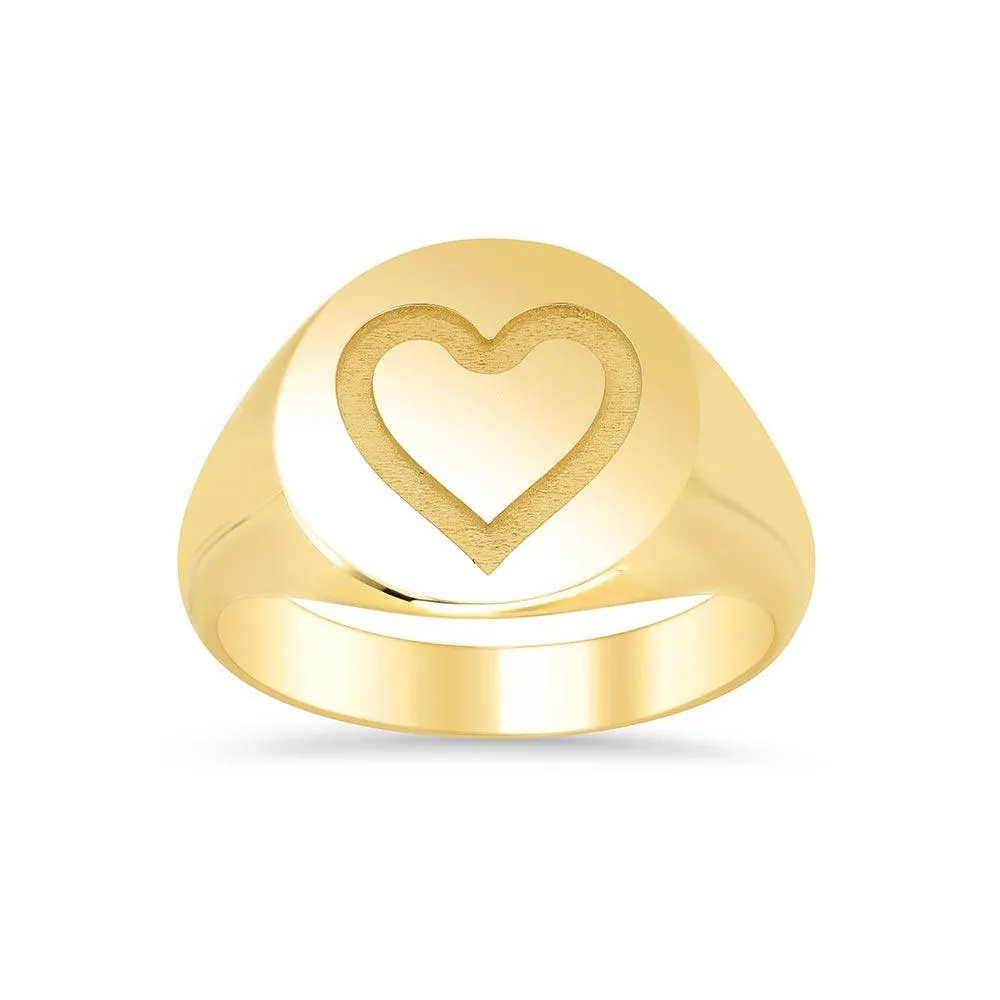 Heart Signet Ring for Men