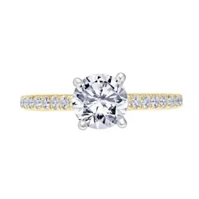 Heaven's Gates Round Two-Tone Engagement Ring