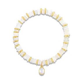 Heishi Gem Bracelet - Rainbow Moonstone