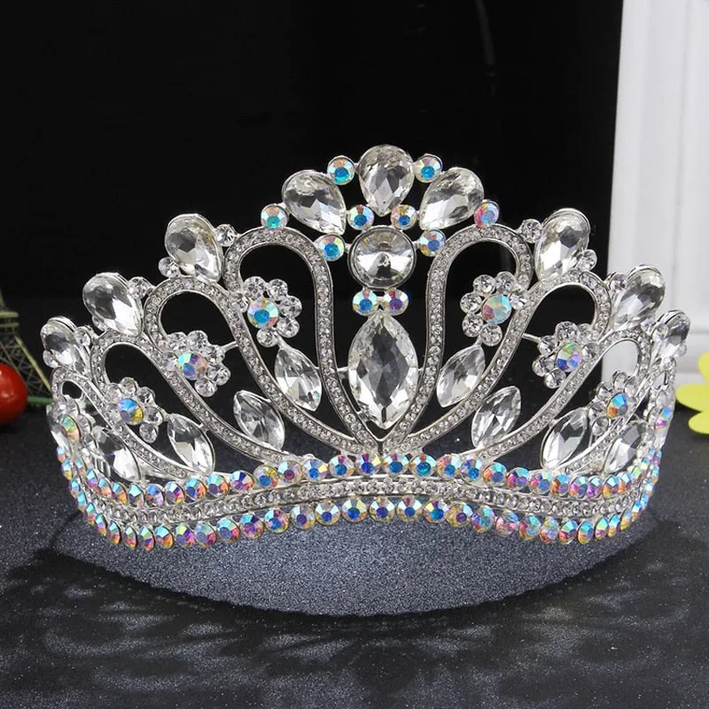 Her Royal Tiara-Rhinestone Headpiece with Comb for Wedding - Beauty Pageant Crown - Prom - Quinceanera