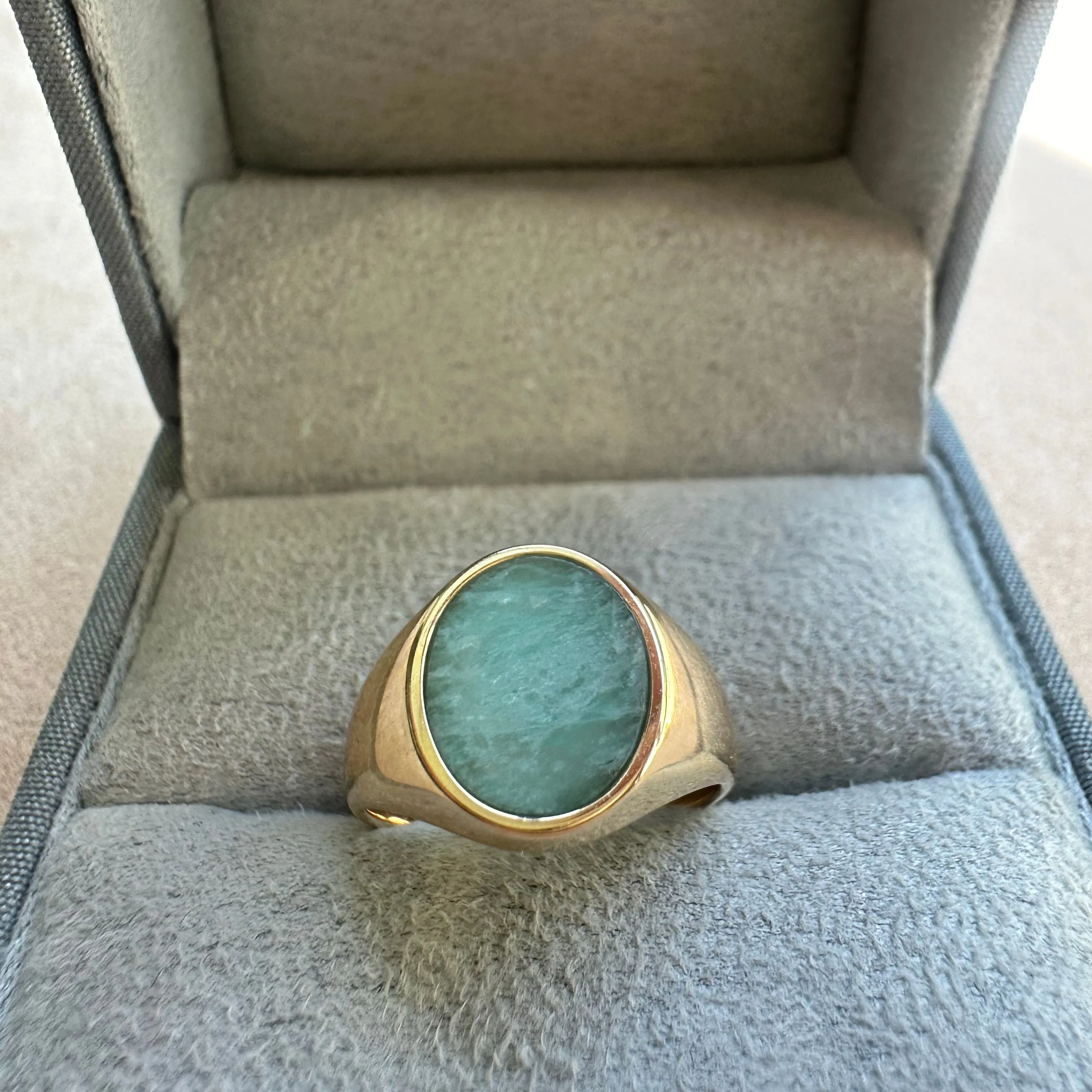 Heritage Amazonite Oval Signet Ring