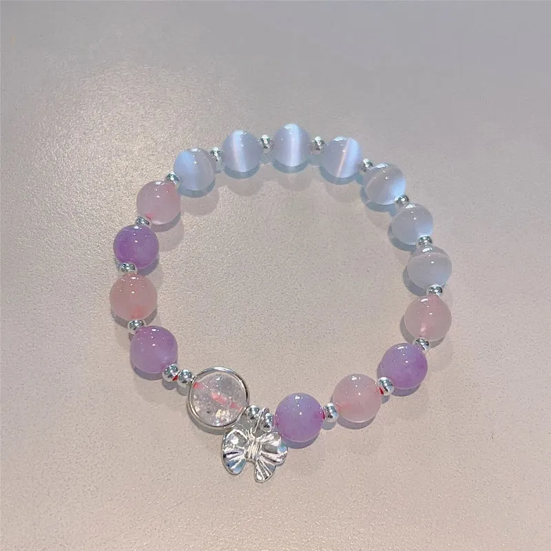 Imitation Cat Eye Crystal Butterfly Bracelet