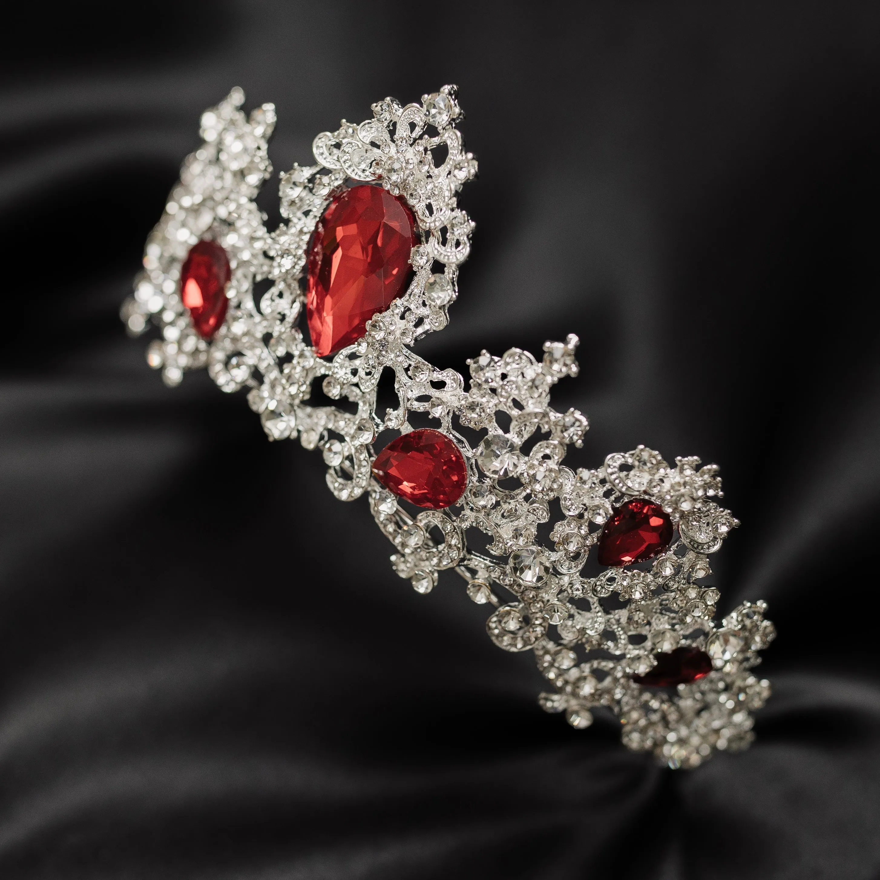 Imogen's Tiara in Red & Silver