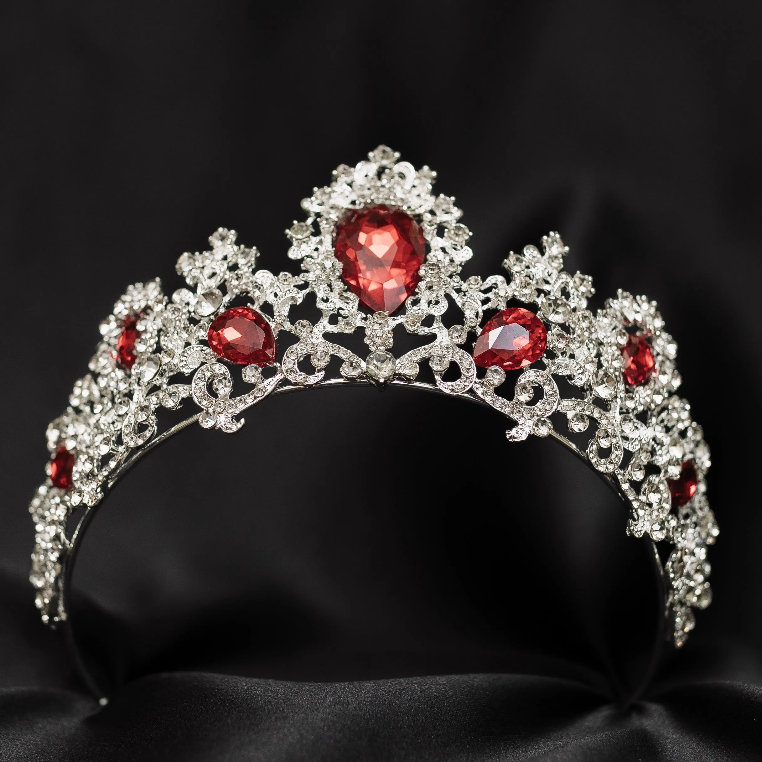 Imogen's Tiara in Red & Silver