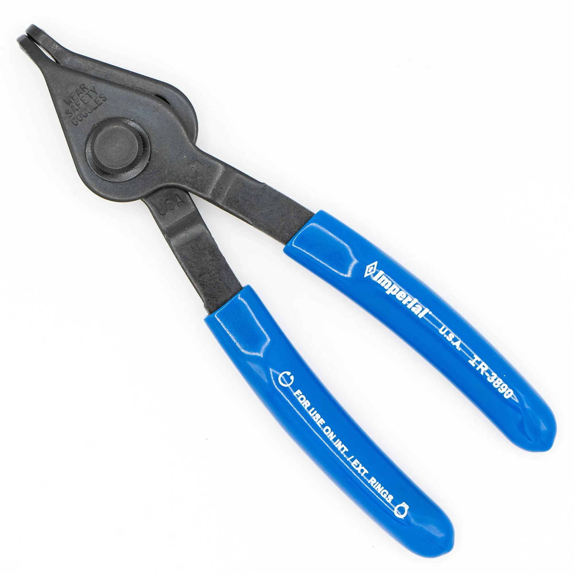 Imperial IR-3890 Retaining Ring Pliers Convertible .038" Tip Diameter Bent 90 Degrees for External and Internal Retaining Rings (Milbar 1290R)
