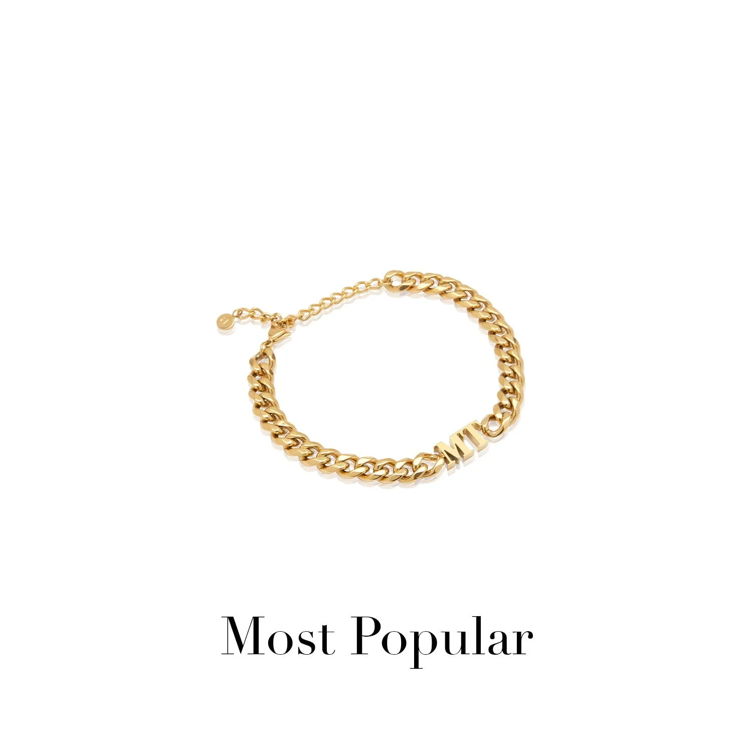 Initial Curb Bracelet (Gold)