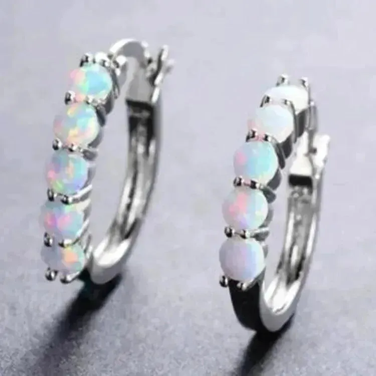 Inlaid colorful opal pearl earrings for Women