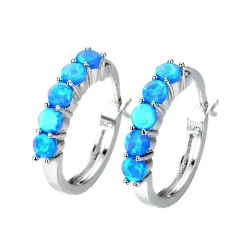 Inlaid colorful opal pearl earrings for Women