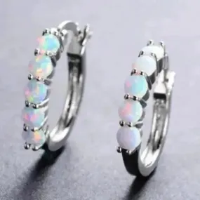 Inlaid colorful opal pearl earrings for Women