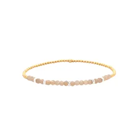 Karen Lazar Design Silver Mauve Moonstone Beaded Bradelet
