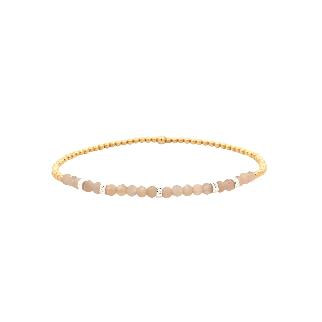 Karen Lazar Design Silver Mauve Moonstone Beaded Bradelet