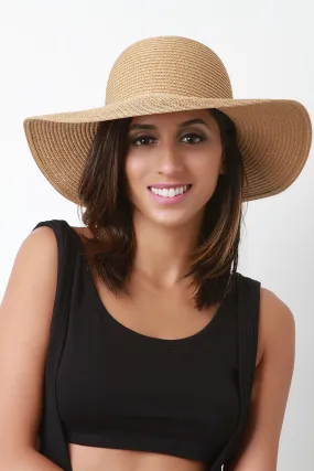 Lace-Up Back Straw Sun Hat