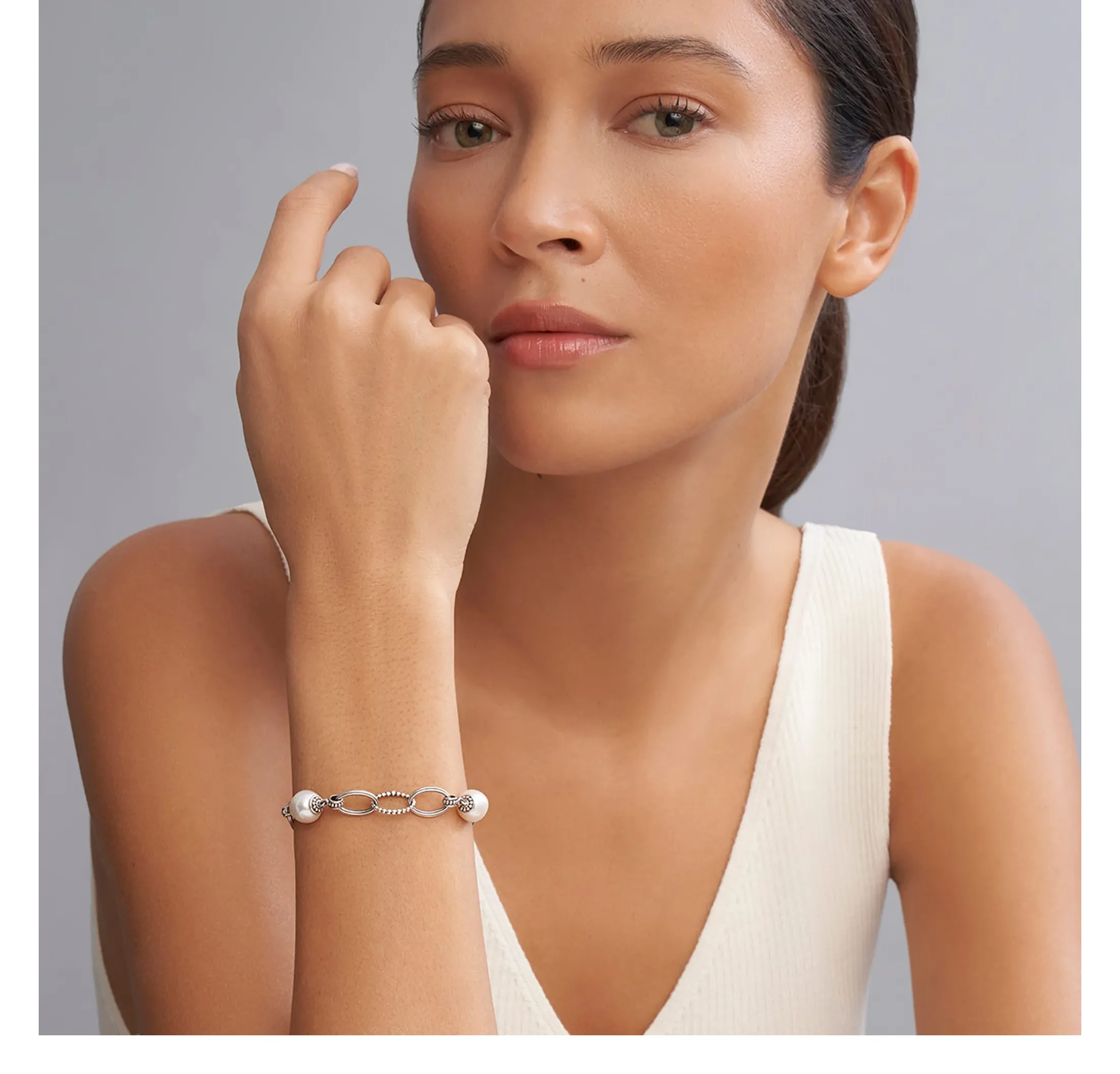 LAGOS Luna Caviar Pearl Link Bracelet