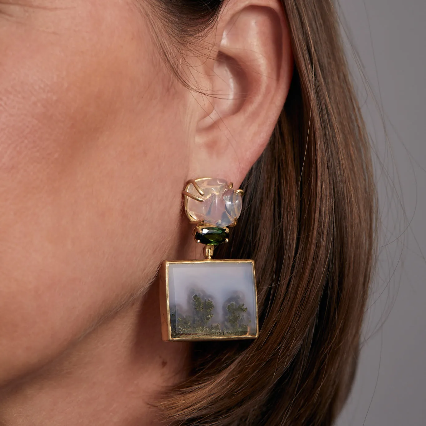 Landscape: Mountain, Conifer Earrings