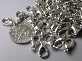 Large Sturdy Lobster Clasps, Platinum Tone Plated, 14mmx8mm - 10 pieces