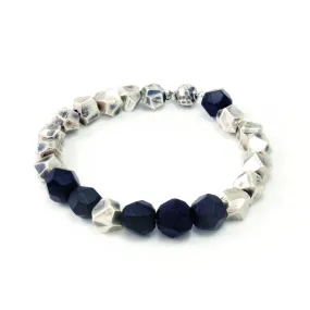 Lattice: Sterling Silver Chain Bracelet Ebony