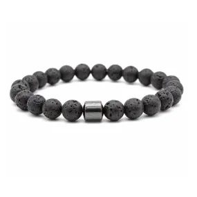 Lava Stone Beaded Bracelet (Circumference 19.5cm) 火山石串珠手鍊 (鍊長 19.5cm) (KJBR16210)