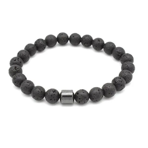Lava Stone Beaded Bracelet (Circumference 19.5cm) 火山石串珠手鍊 (鍊長 19.5cm) (KJBR16210)