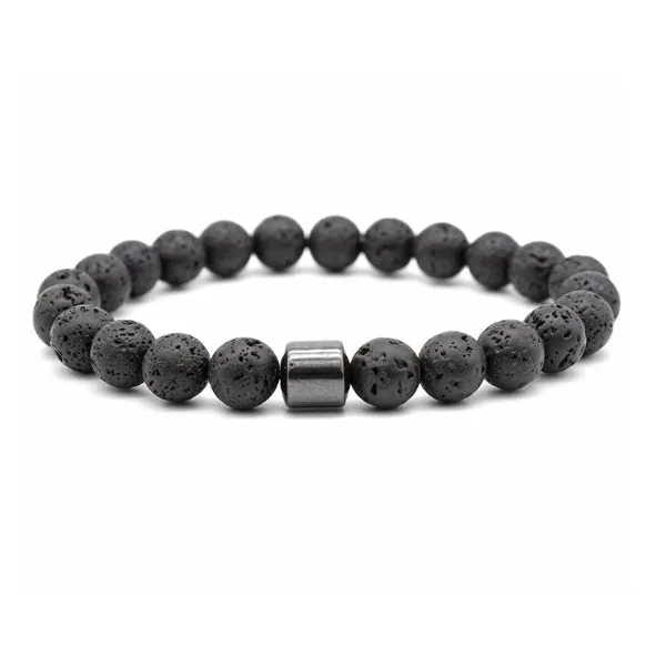 Lava Stone Beaded Bracelet (Circumference 19.5cm) 火山石串珠手鍊 (鍊長 19.5cm) (KJBR16210)