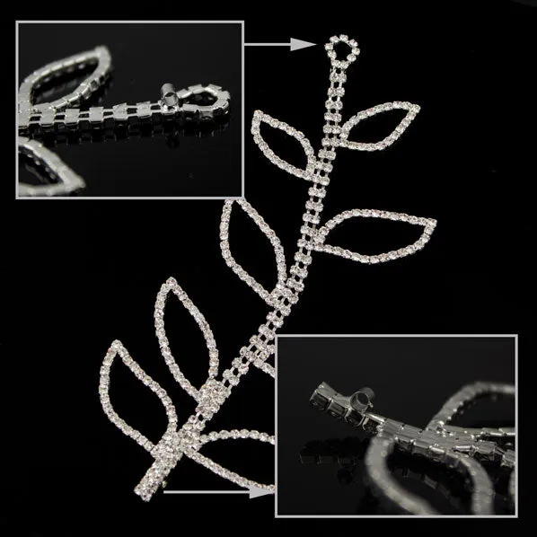 Leaves Adjustable Rhinestone Bridal Hair Jewelry Tiara