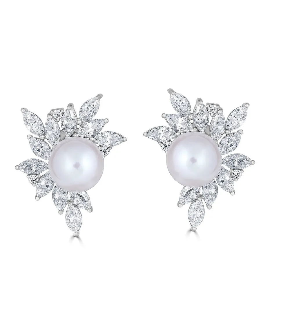 Liz Garland Pearl Cluster Earrings