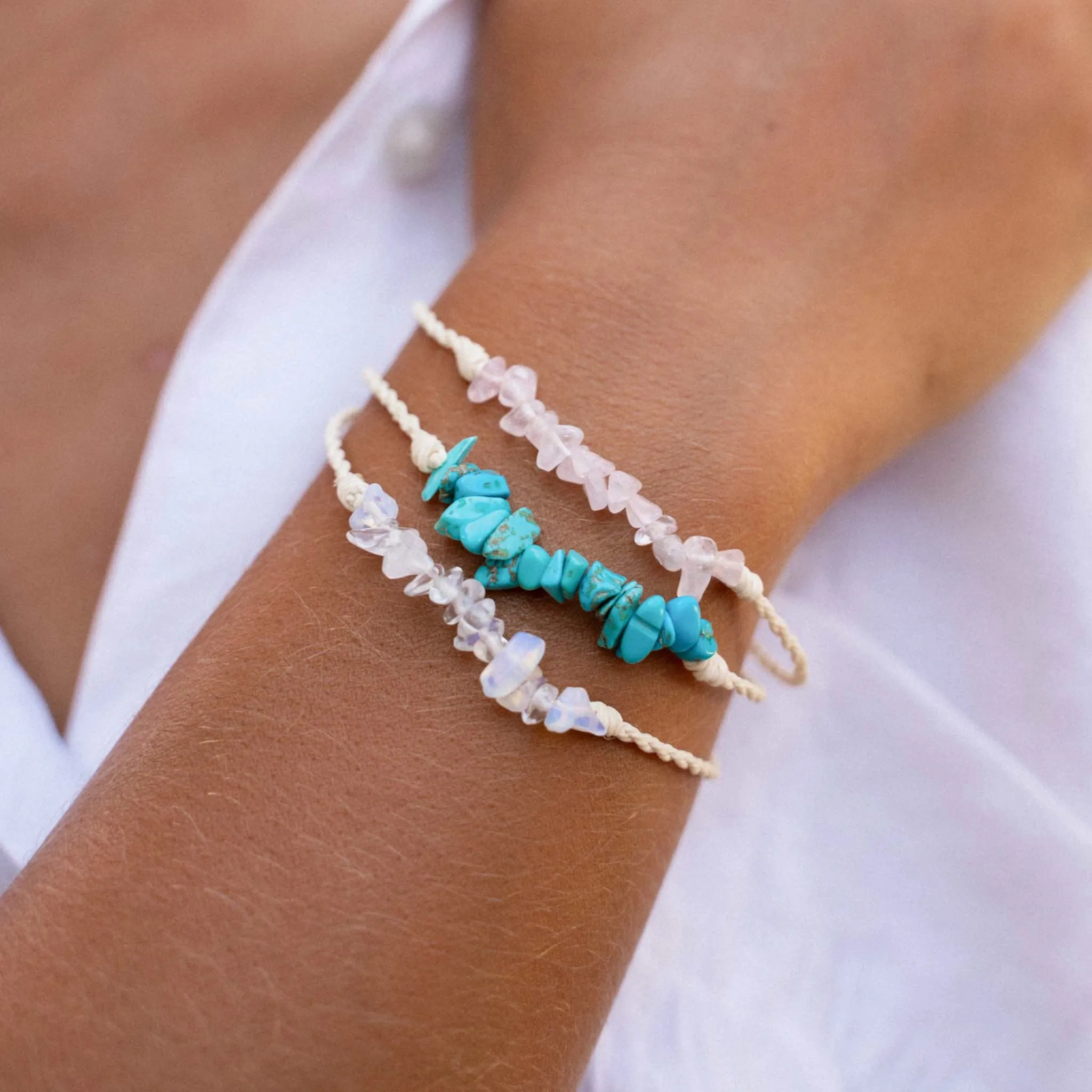 Love is Here Natural Stone Bracelet