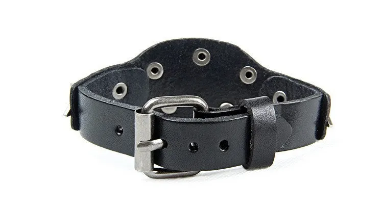 Luxury design ! Genuine leather wrap evil bracelet for women men multicolor wide skull charm men's bracelets