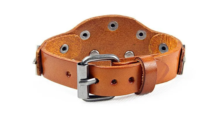Luxury design ! Genuine leather wrap evil bracelet for women men multicolor wide skull charm men's bracelets