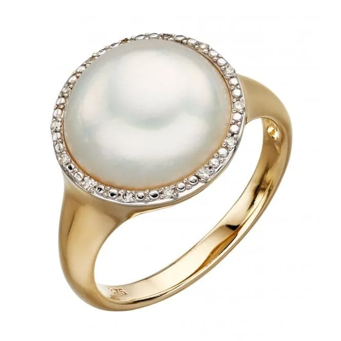 Mabe Pearl And Diamond Signet Ring GR560W
