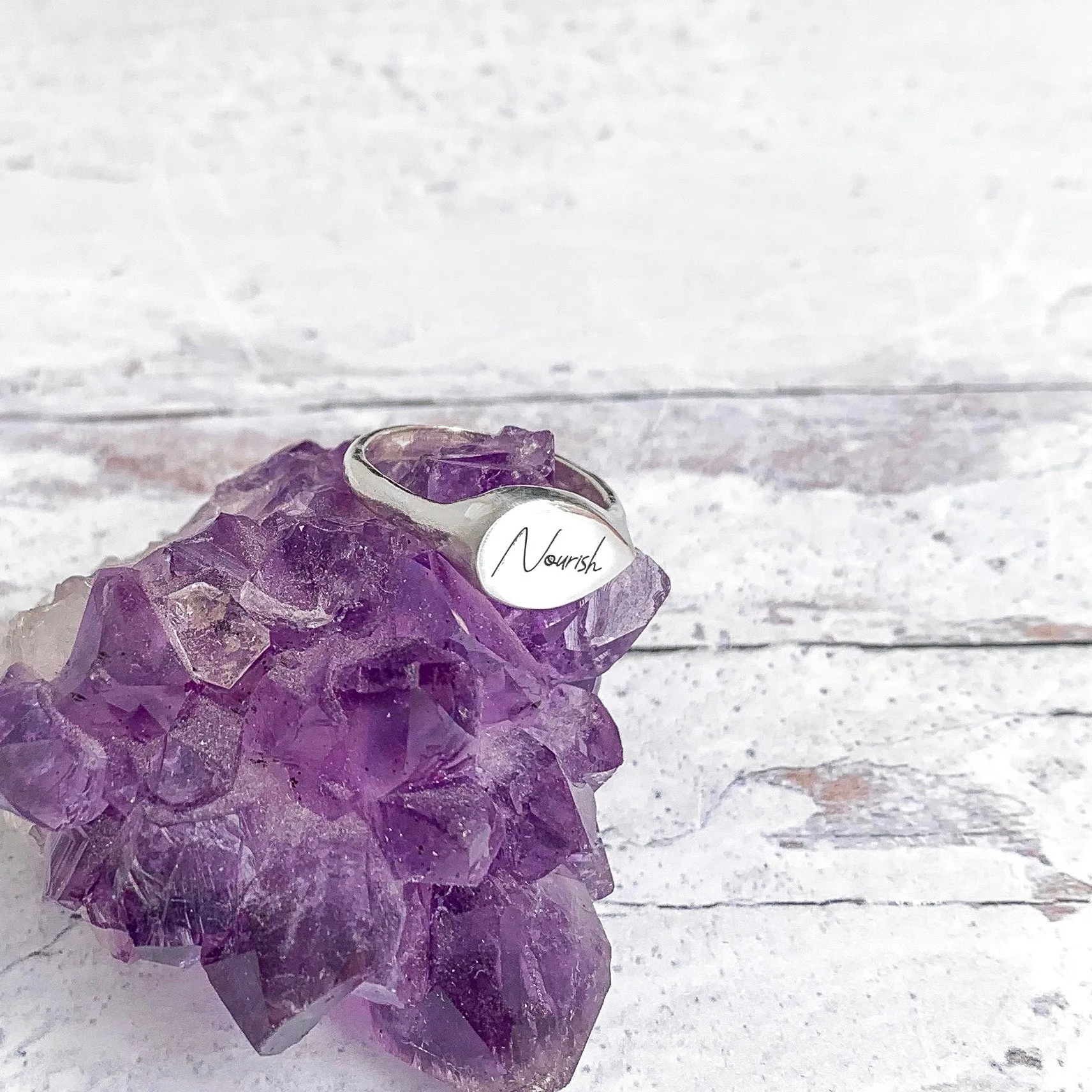 Mantra Signet Ring | Personalized Engraving | Sterling