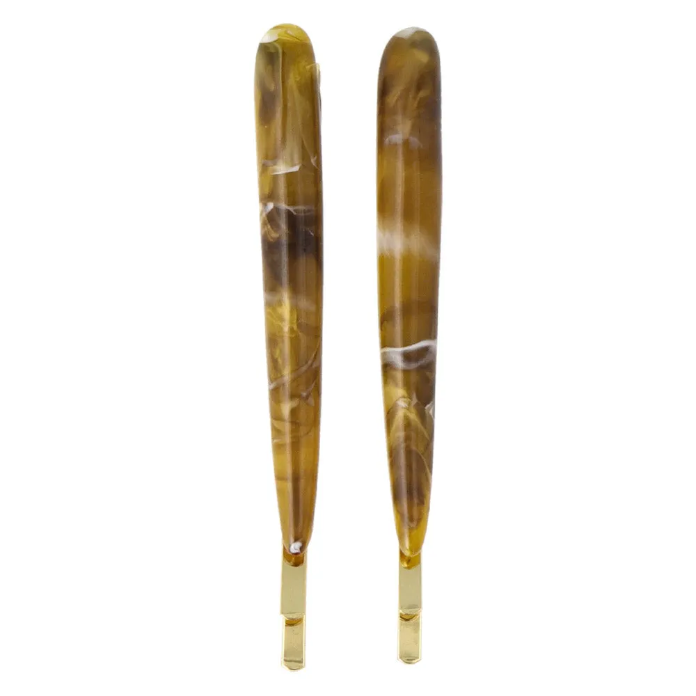 Marble Resin Bobby Pin Set