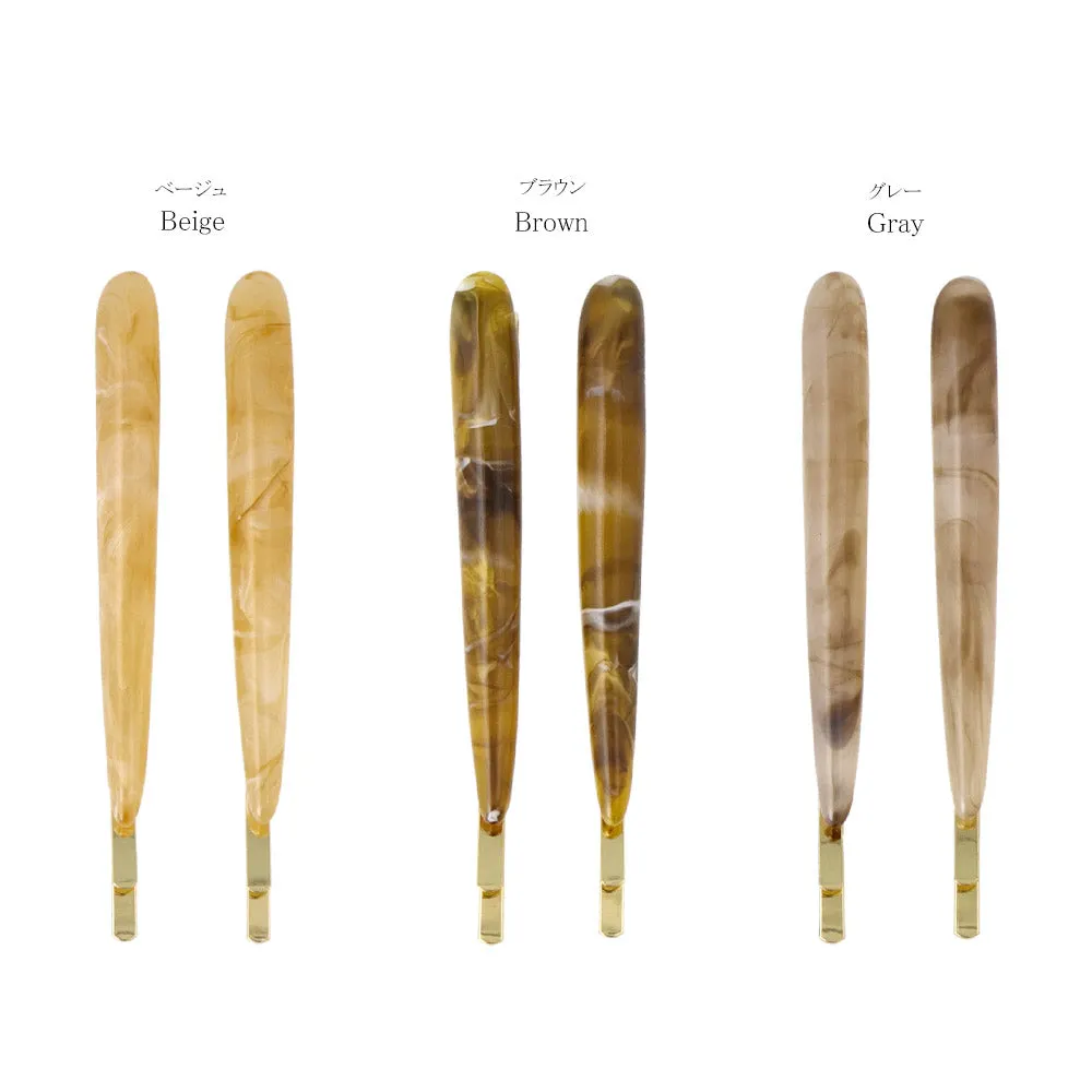 Marble Resin Bobby Pin Set