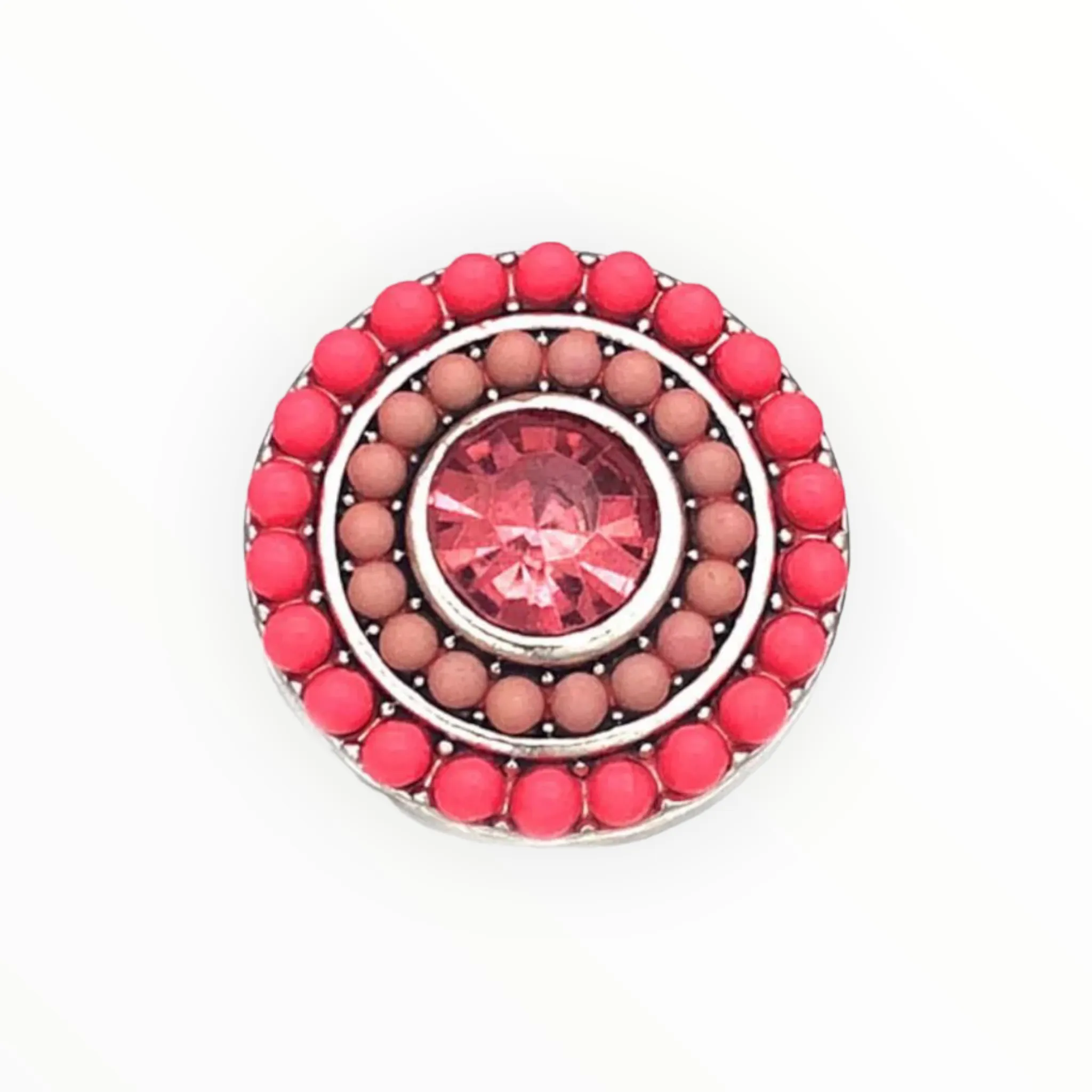 Metal Hairpin click / chunk button 01-roze