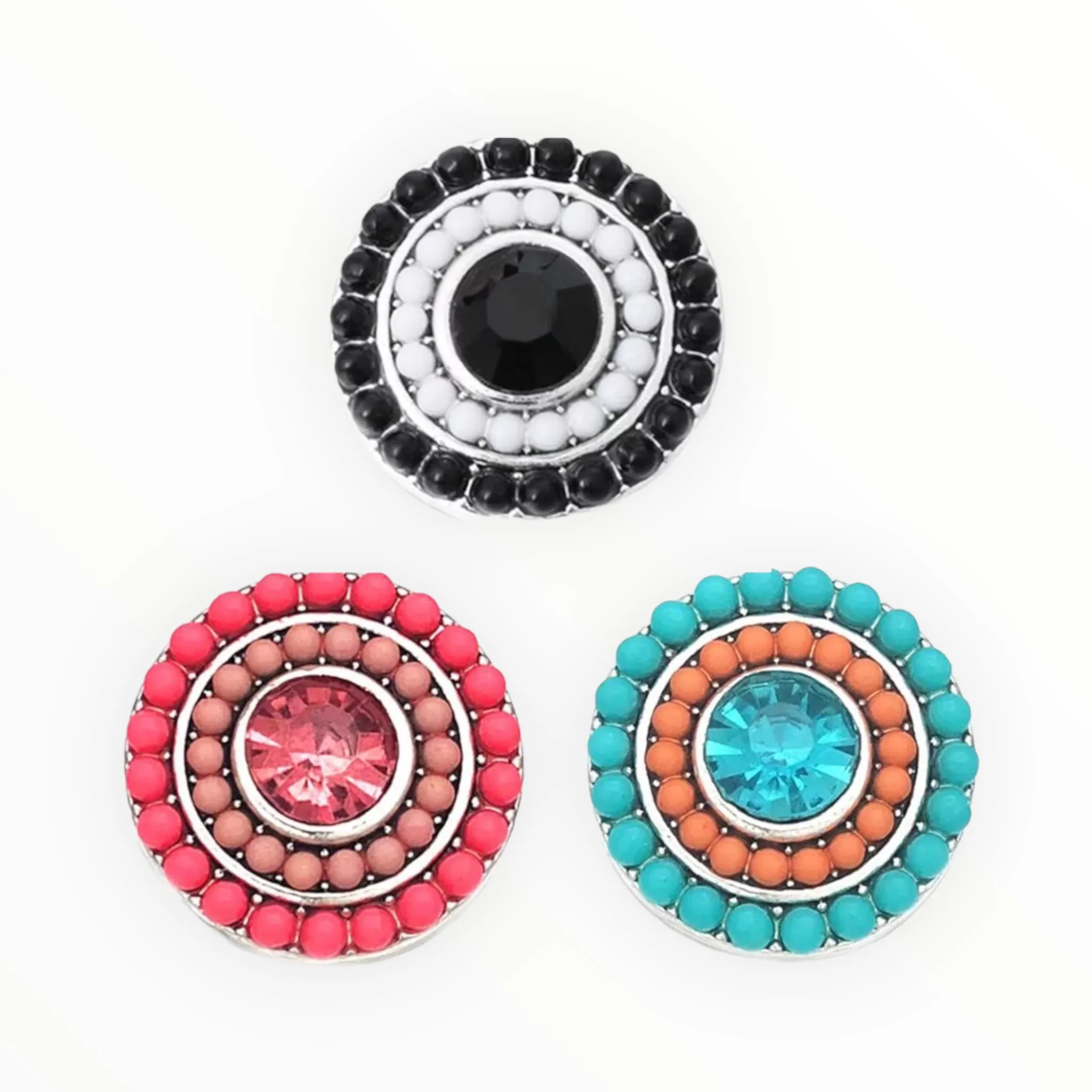 Metal Hairpin click / chunk button 01-roze