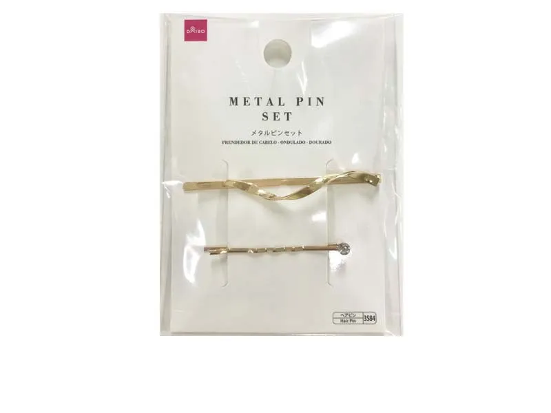 Metal Pin Set - Wave Gold Color -
