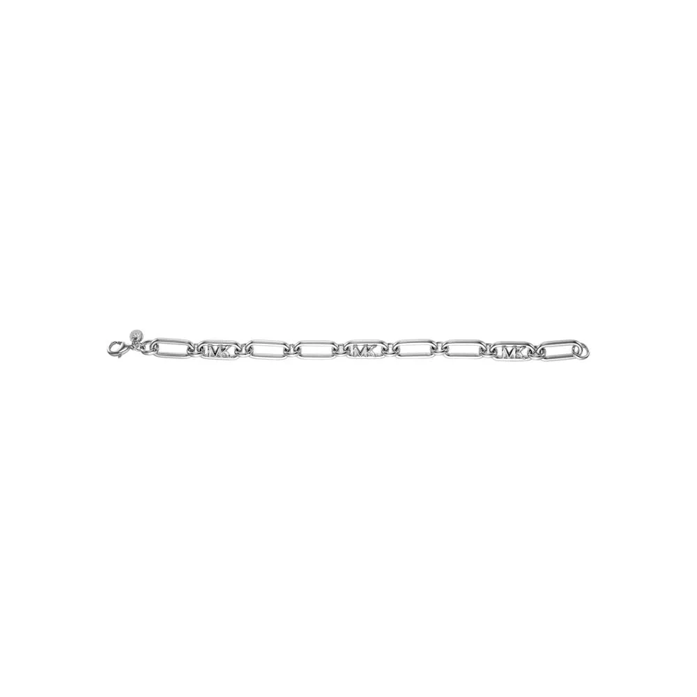 Michael Kors Platinum Plated Brass Premium Empire Link Chain Bracelet