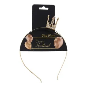 Mini Gold Metal Crown Headband with Diamantes