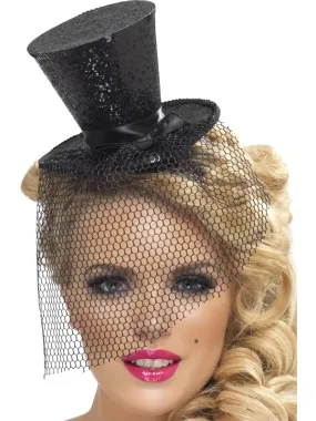 Mini Top Hat On A Headband Black