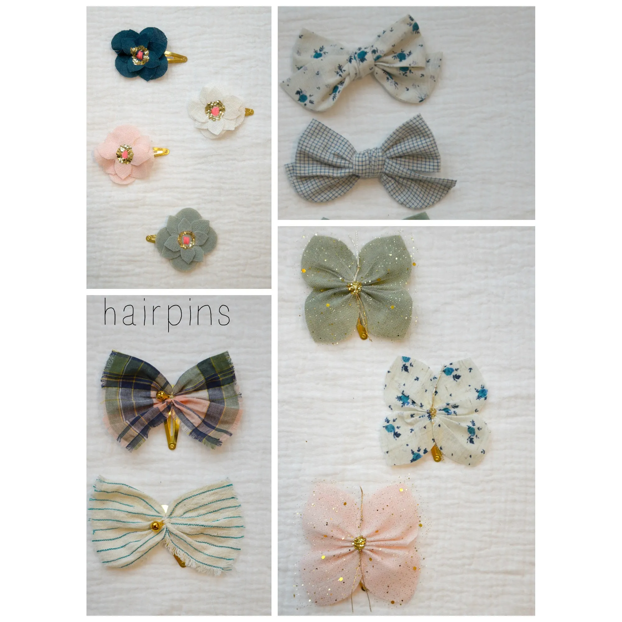Minina Loves Hairpin Old School Veronica Blue Flowers