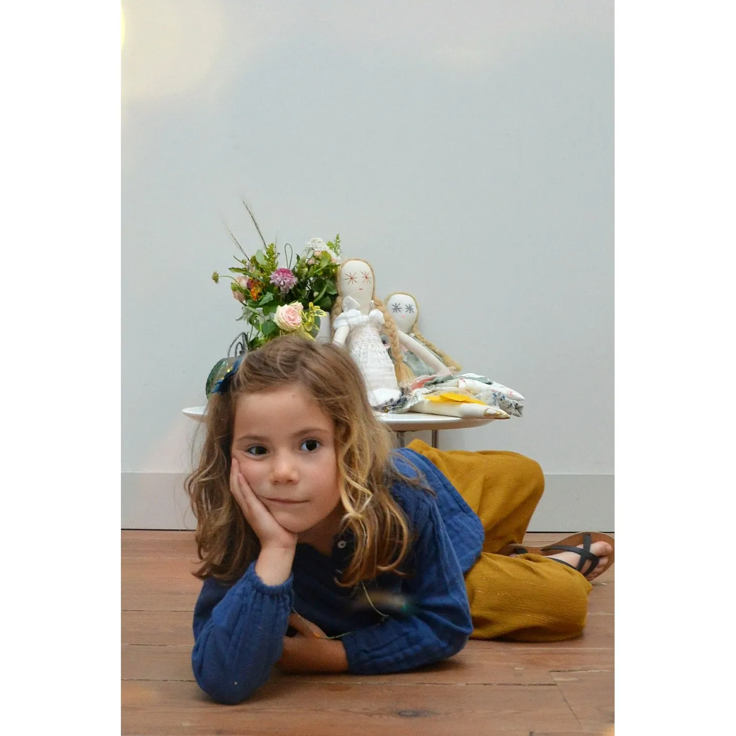 Minina Loves Hairpin Old School Veronica Blue Flowers