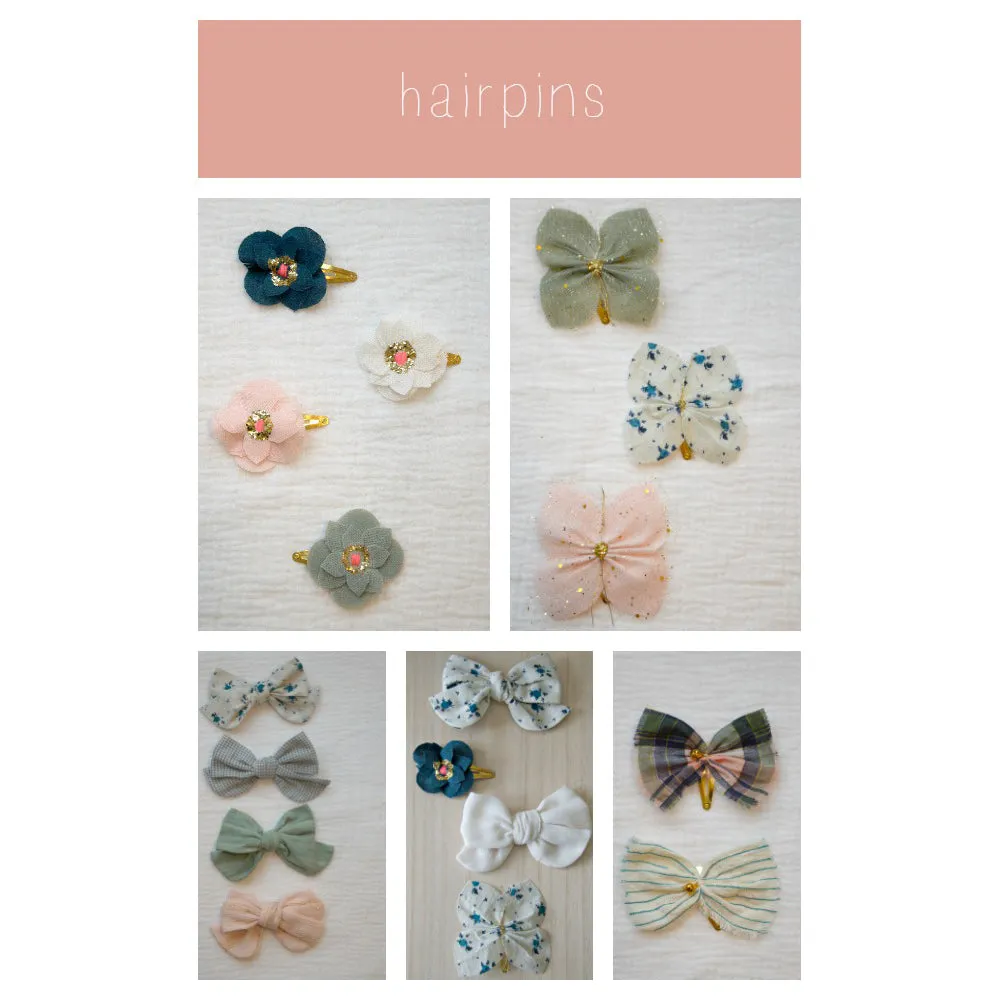 Minina Loves Hairpin Old School Veronica Blue Flowers