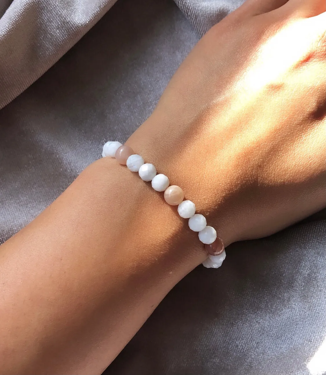 Moonstone & Sunstone Bracelet