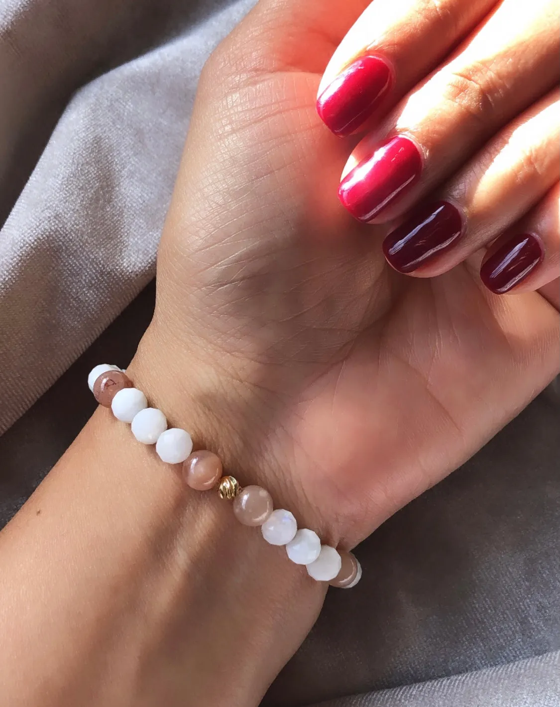 Moonstone & Sunstone Bracelet